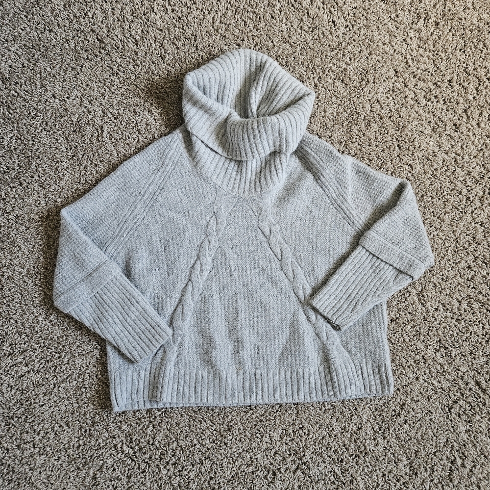 Massimo Dutti Cropped Wool and Angora Blend Turtleneck
